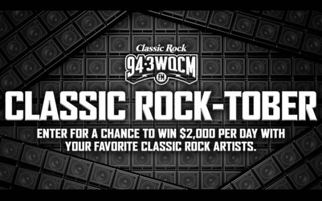 94.3 WQCM's "Classic Rock-tober" .... Listen For Your Chance To Win $2,000 Every Weekday!