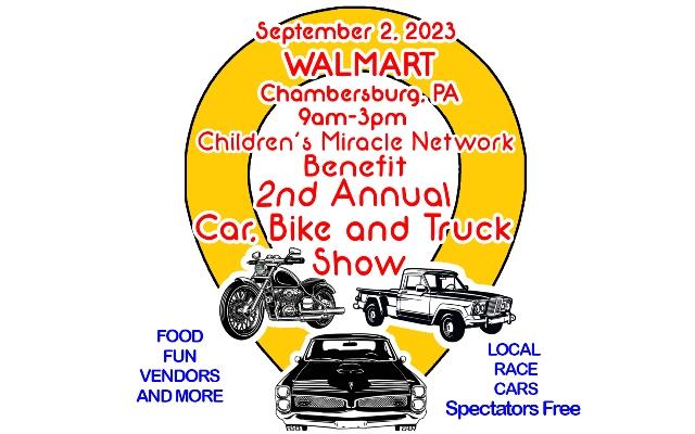 <h1 class="tribe-events-single-event-title">Children’s Miracle Network Car, Bike and Truck Show, Sept. 2nd, Chambersburg Walmart</h1>